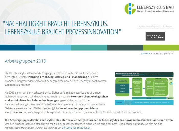 Screenshot Website IG Lebenszyklus